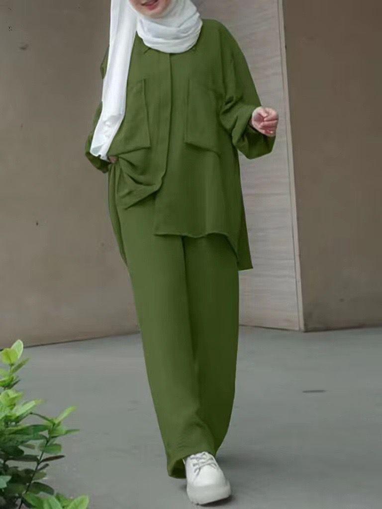 OLIVE TOP AND PANTS