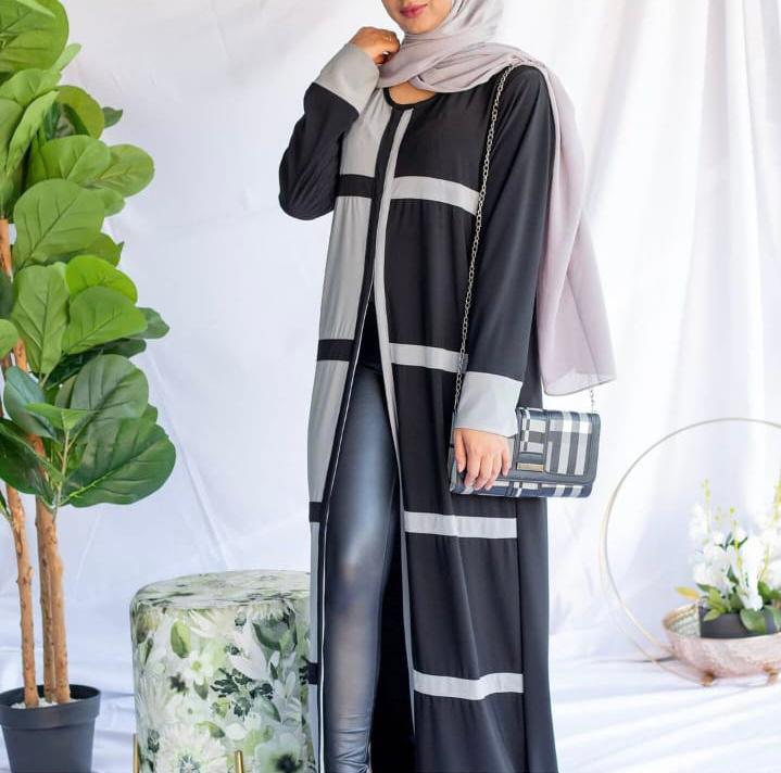 TWO TONE BLOCK ABAYA